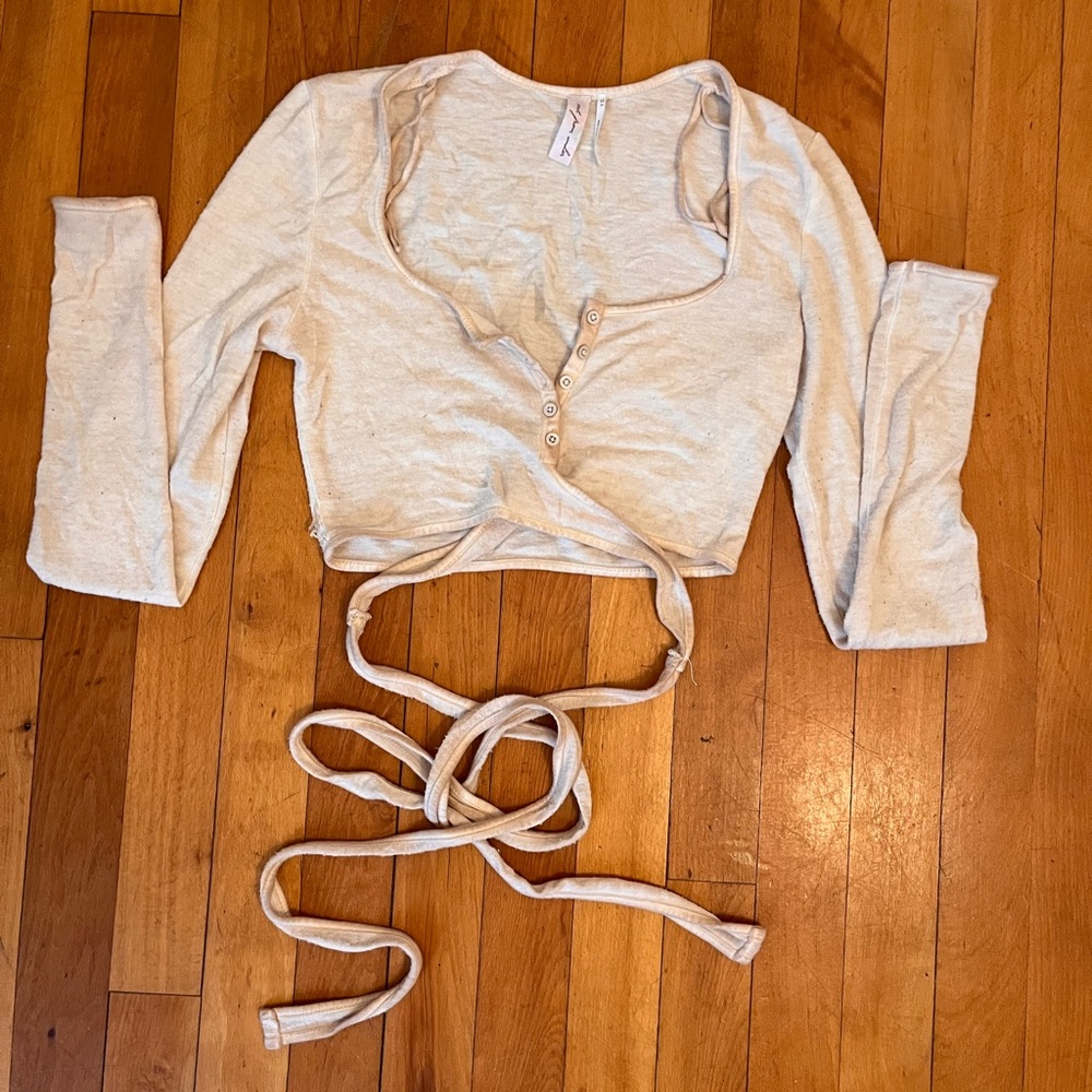 Out from Under (Urban Outfitters) long sleeve Tie Top